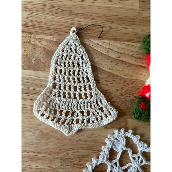 Set Of 5 Handmade Vintage Crochet Christmas Ornaments - Picture 2 of 7
